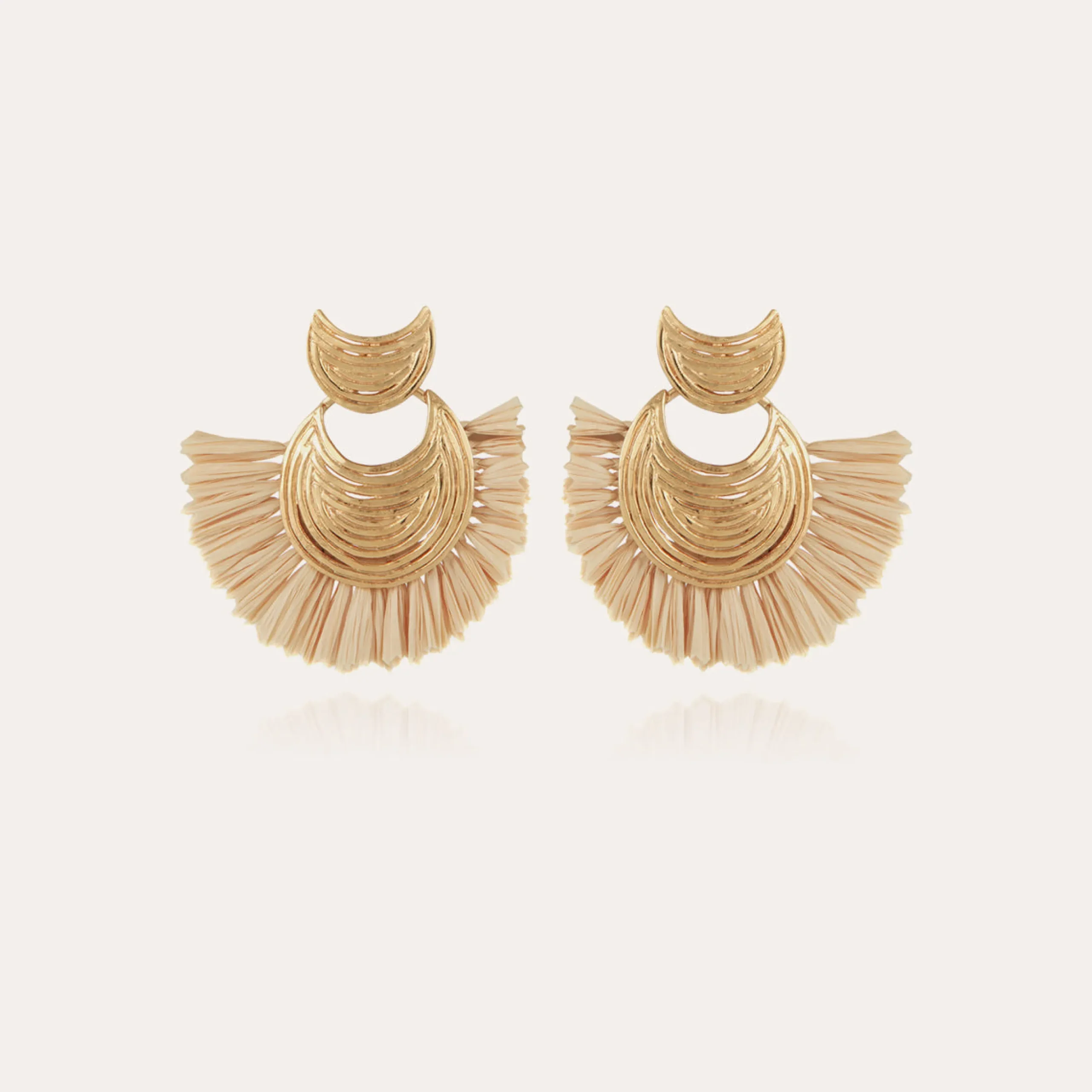 Boucles d'oreilles Luna Wave raphia mini