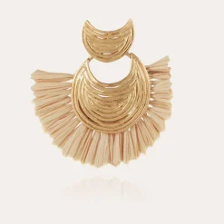 Boucles d'oreilles Luna Wave raphia mini