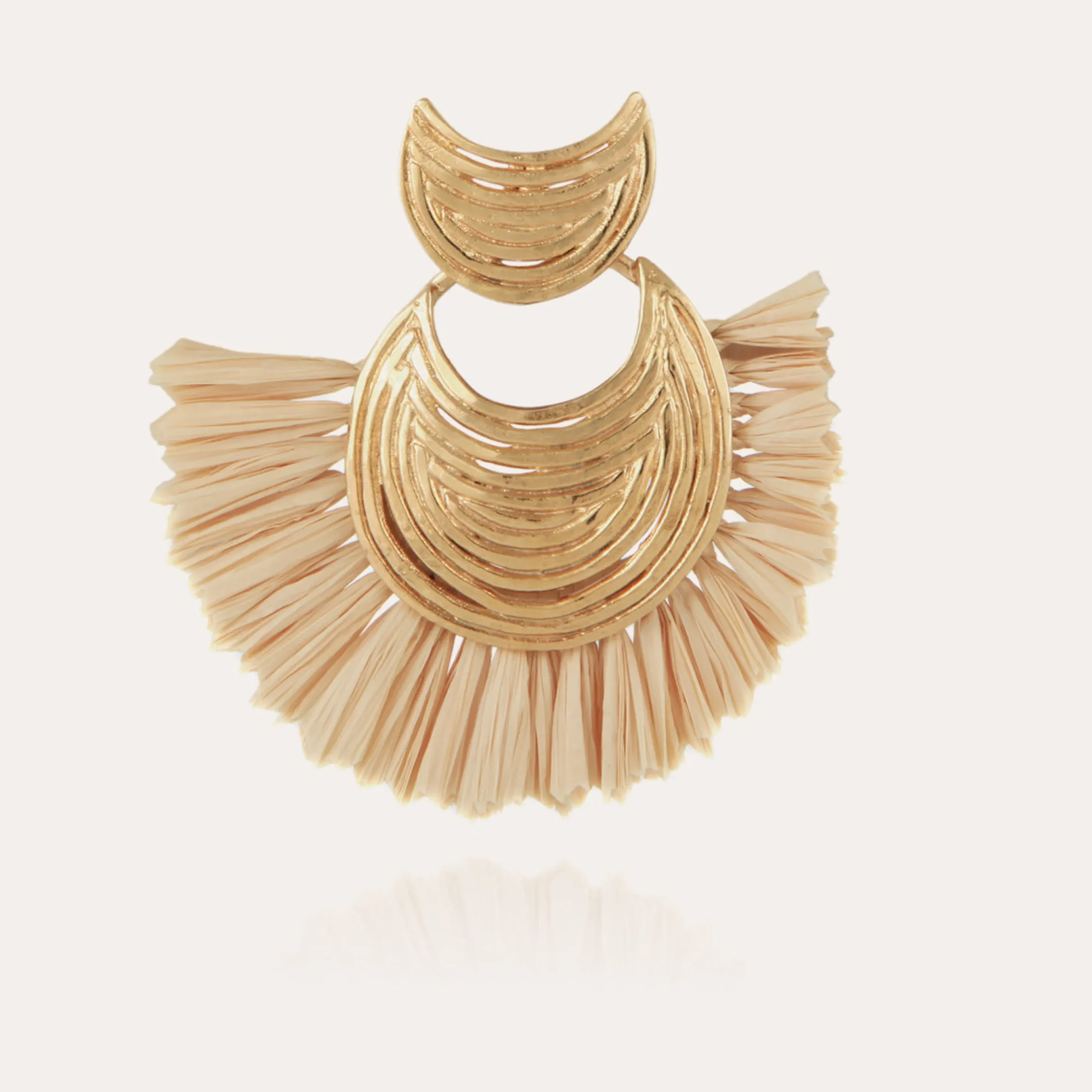 Boucles d'oreilles Luna Wave raphia mini