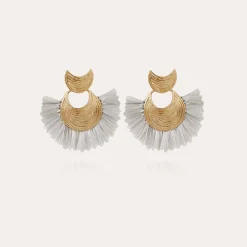 Boucles d'oreilles Luna Wave raphia mini