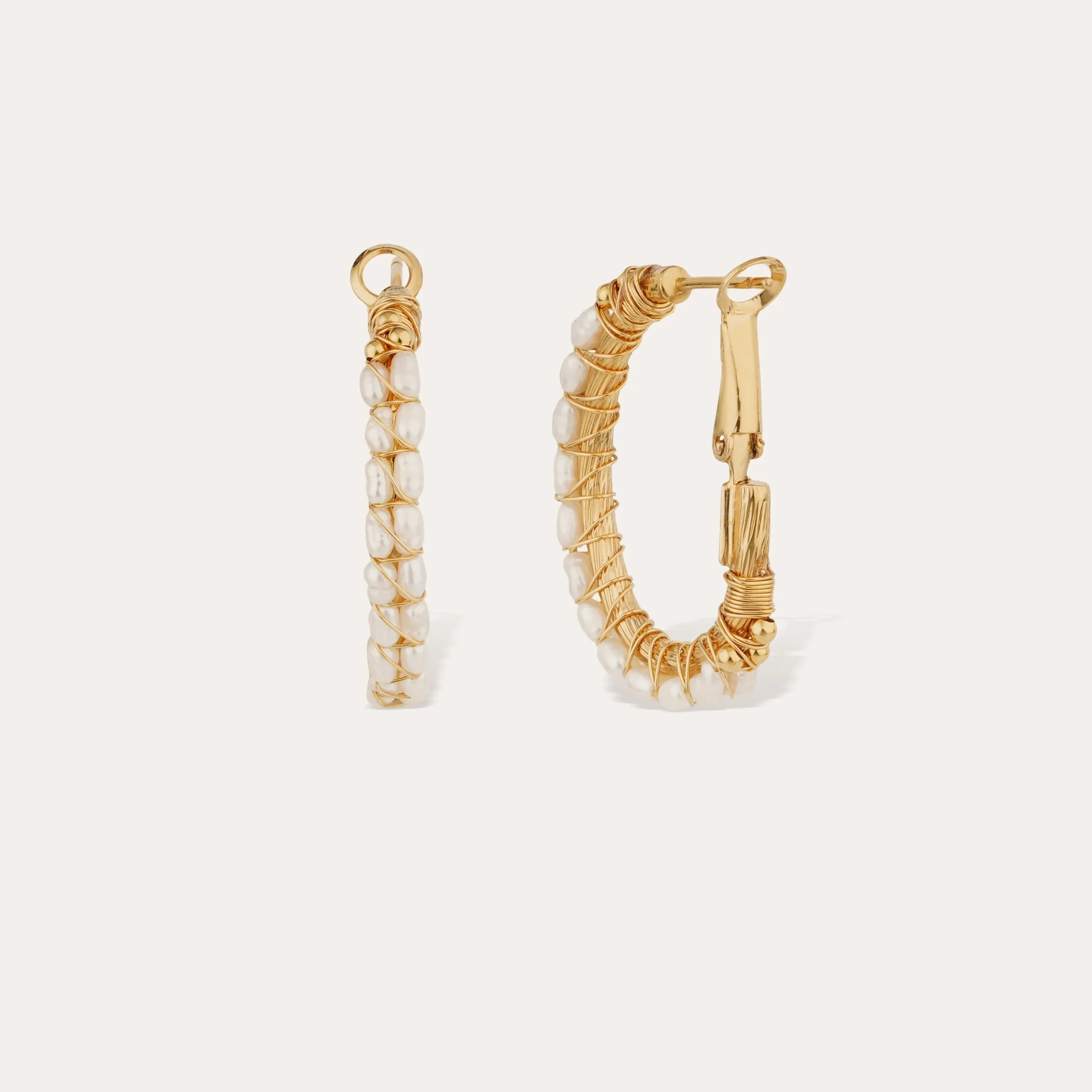 Boucles d'oreilles Lyre moyen modèle - Nacre blanche