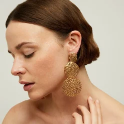 Boucles d'oreilles Onde Gourmette double