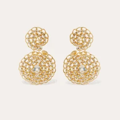 Boucles d'oreilles Onde Gourmette strass petit modèle