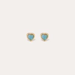 Boucles d'oreilles puce Amore - Turquoise