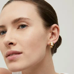 Boucles d'oreilles puces Amarante cabochons mini
