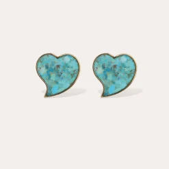 Boucles d'oreilles puces grand modèle Mirage - Turquoise