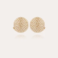 Boucles d'oreilles puces Onde Gourmette grand modèle