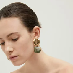 Boucles d'oreilles Rainbow Square - Vessonite