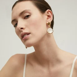 Boucles d'oreilles Sanibel - Nacre blanche