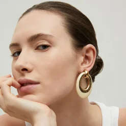 Boucles d'oreilles Selva grand modèle acétate - Ivoire
