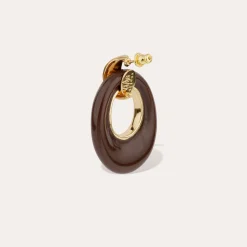 Boucles d'oreilles Selva grand modèle acétate - Marron