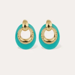 Boucles d'oreilles Selva petit modèle acetate - Bleu