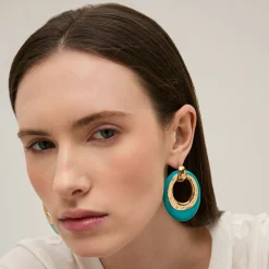 Boucles d'oreilles Selva petit modèle acetate - Bleu