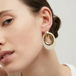 Boucles d'oreilles Selva petit modèle acétate - Ivoire