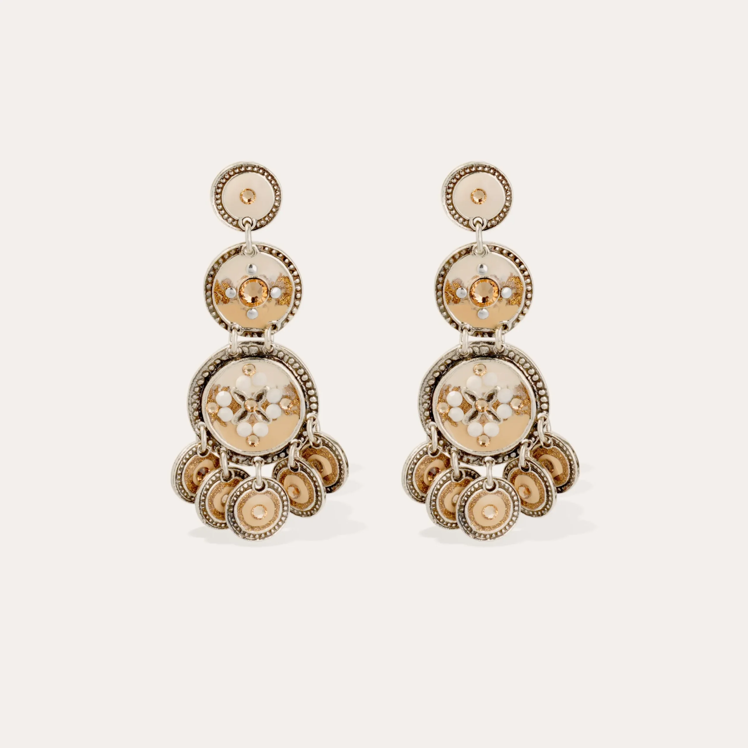 Boucles d'oreilles Sequin trois rangs