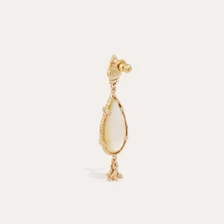 Boucles d'oreilles Serti Goutte petit modèle - Nacre blanche