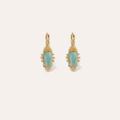 Boucles d'oreilles Serti Talisman - Amazonite
