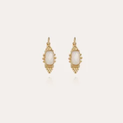 Boucles d'oreilles Serti Talisman - Nacre blanche