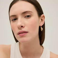 Boucles d'oreilles Serti Talisman - Nacre blanche