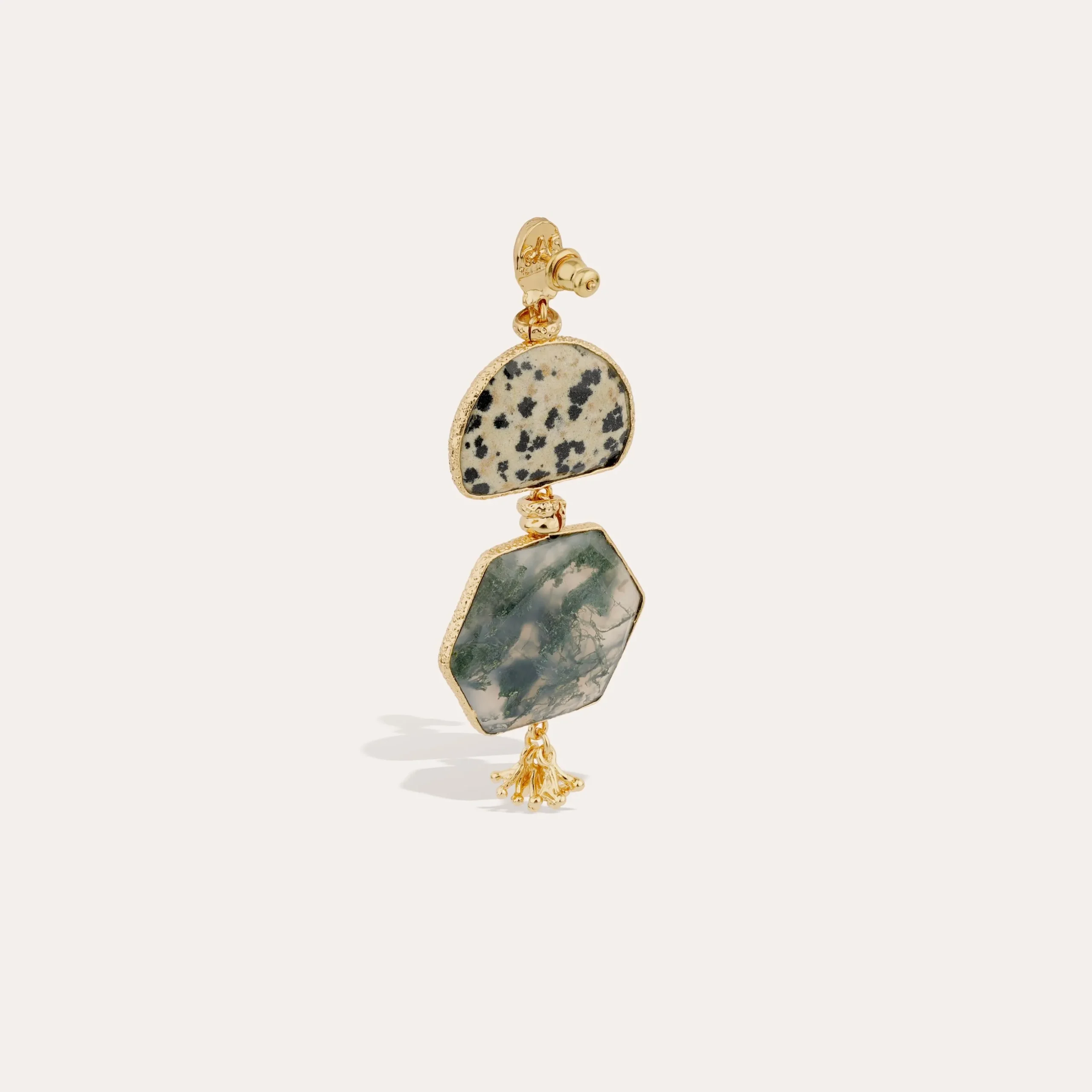 Boucles d'oreilles Silenza - Jaspe Dalmatien & Agate verte