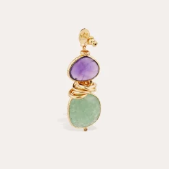 Boucles d'oreilles Sirena - Améthyste & Quartz vert