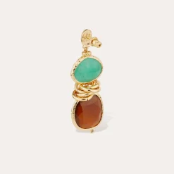 Boucles d'oreilles Sirena - Aventurine verte & Calcite marron