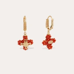 Boucles d'oreilles Tao Croix perles