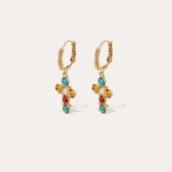 Boucles d'oreilles Tao Cruzita - Cornaline & Turquoise
