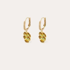 Boucles d'oreilles Tao Pensée émail