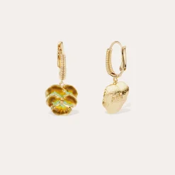 Boucles d'oreilles Tao Pensée émail