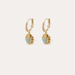 Boucles d'oreilles Tao Splash - Quartz Bleu