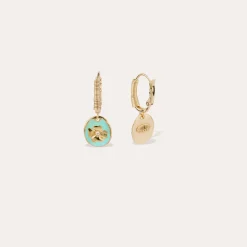 Boucles d'oreilles Tao Trèfle émail