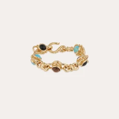 Bracelet Amarante multi - Turquoise, Basalte noire & Bois