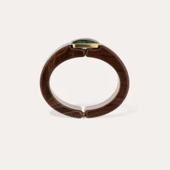 Bracelet Arty acétate - Marron & Jaspe Kambaba