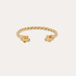 Bracelet jonc Amarante torsade - Amazonite & Cornaline