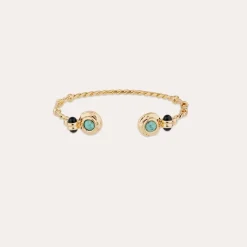 Bracelet jonc Amarante torsade mini - Turquoise