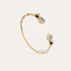 Bracelet jonc Amarante torsade mini - Turquoise