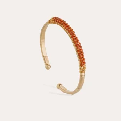 Bracelet Lyre jonc grand modèle - Cornaline