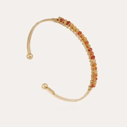 Bracelet Lyre jonc petit modèle - Cornaline