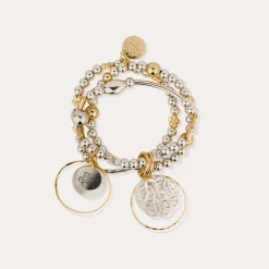 Bracelet Merlin Idylle bicolore - Nacre blanche
