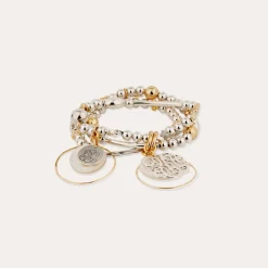 Bracelet Merlin Idylle bicolore - Nacre blanche
