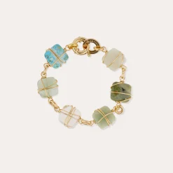Bracelet Rainbow Square Multi petit modèle - Turquoise, Vesonite, Amazonite & Cristal