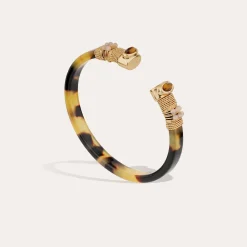 Bracelet Sarina acétate - Écaille - Oeil de tigre