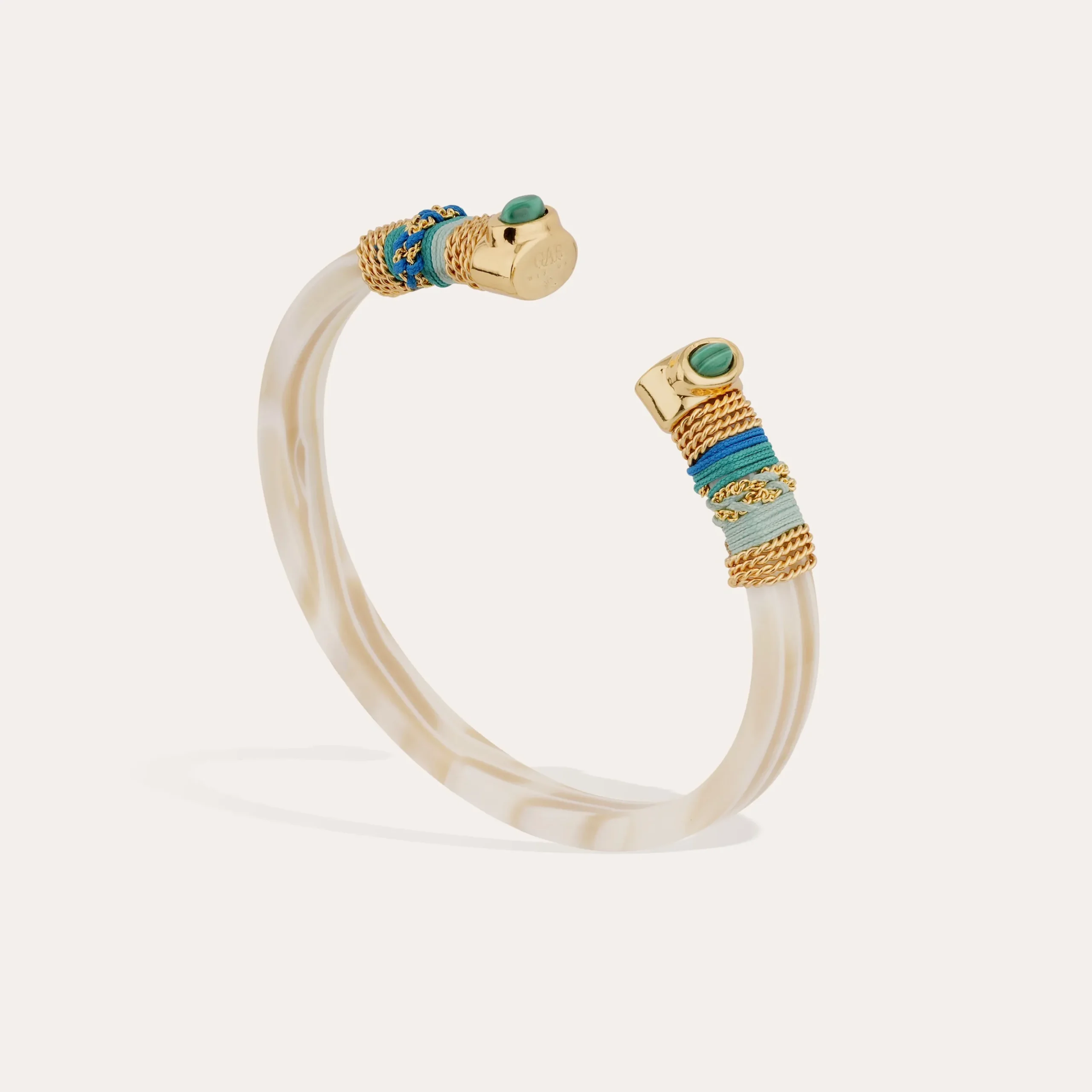 Bracelet Sarina acétate - Ivoire - Malachite