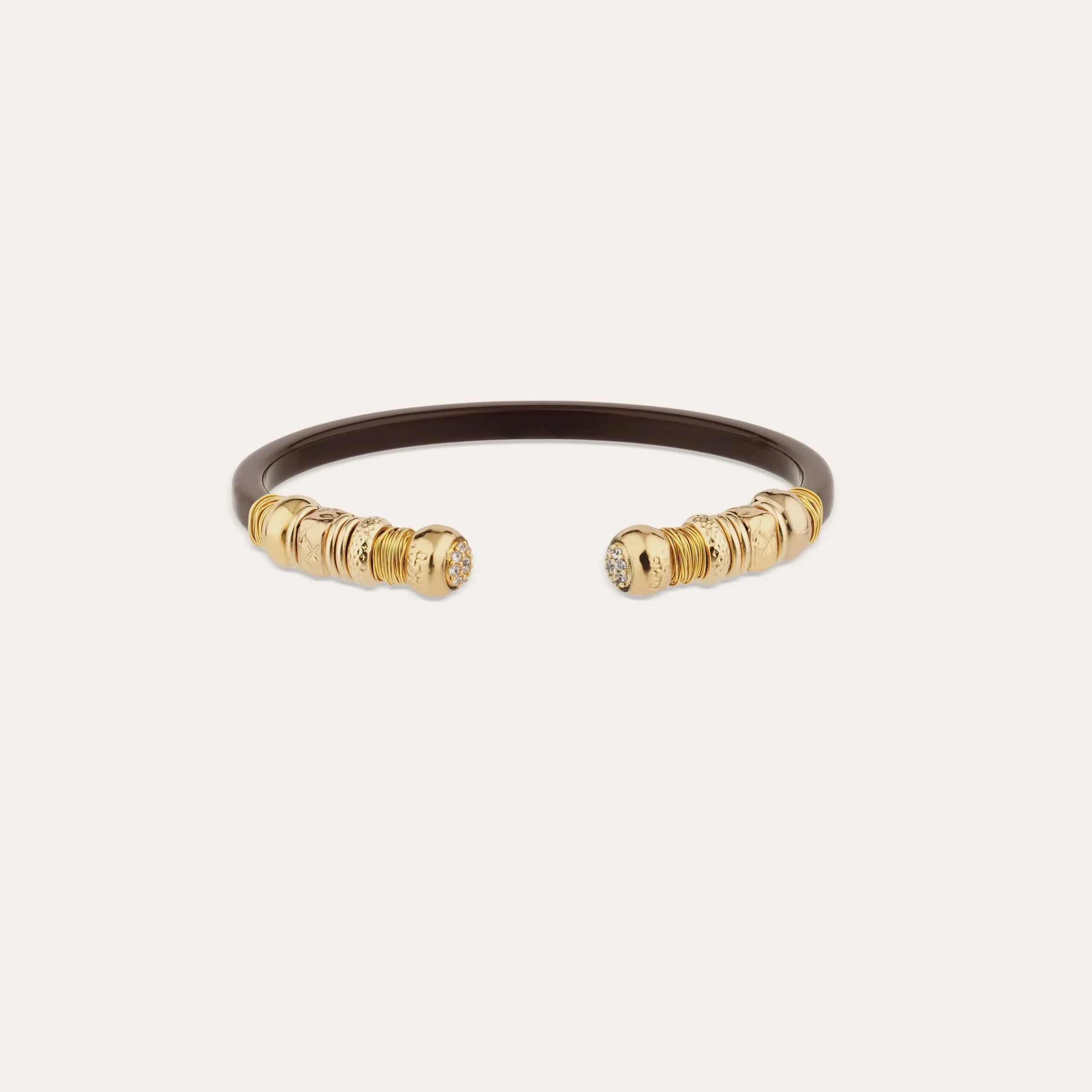Bracelet Sari strass acétate - Marron