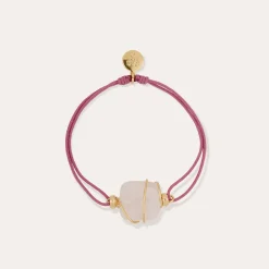 Bracelet Square mini lien - Quartz rose