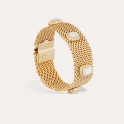 Bracelet Totem Pierre grand modèle - Nacre blanche