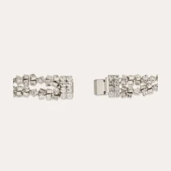 Bracelet Trevise double finition rhodium