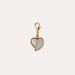 Charms pendant Mirage Coeur petit modèle - Nacre Blanche
