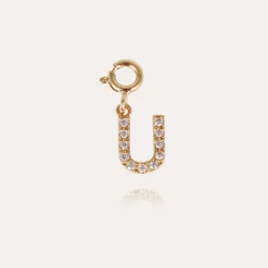 Charms pendentif lettre U strass